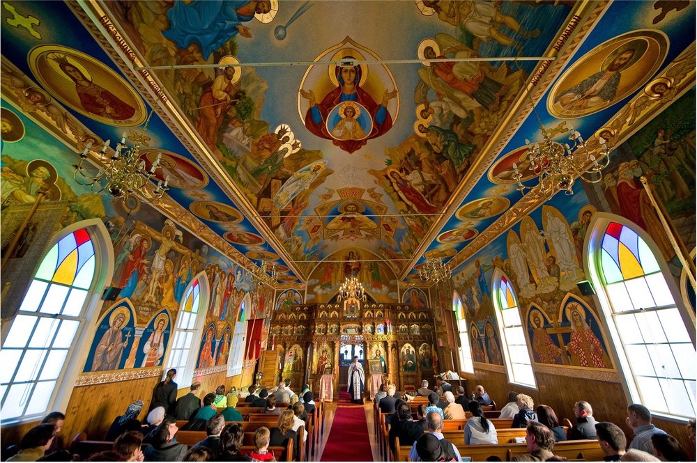 Painted church interior